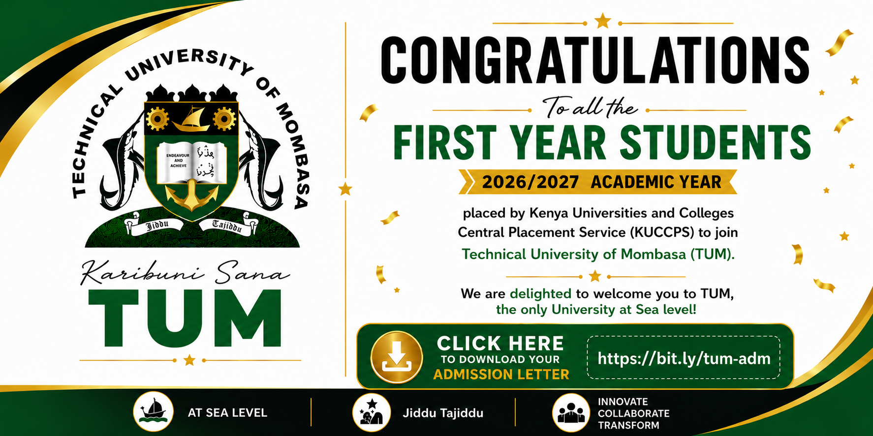 Congratulations First year students